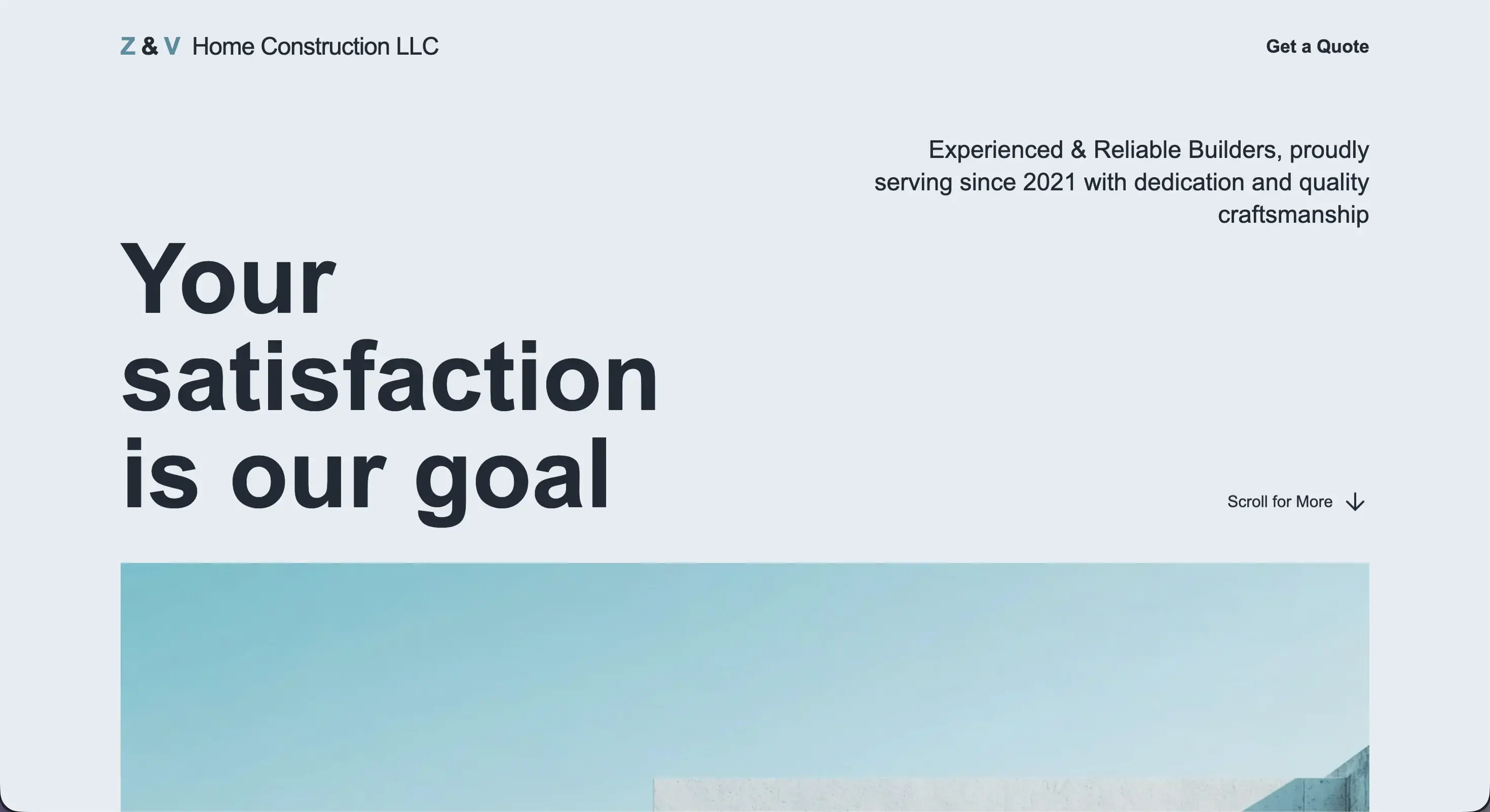 ZV Homeconstruction company website preview